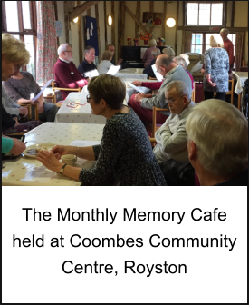 The Monthly Memory Cafe held at Coombes Community Centre, Royston